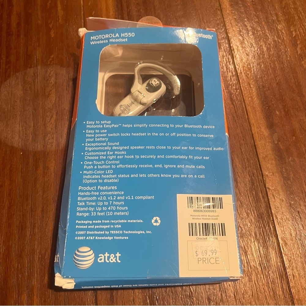 Motorola Universal H550 Wireless Headset Bluetooth - Picture 2 of 4